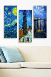 Wallity Cuadro Decorativo Vincent van Gogh Tríptico de MDF